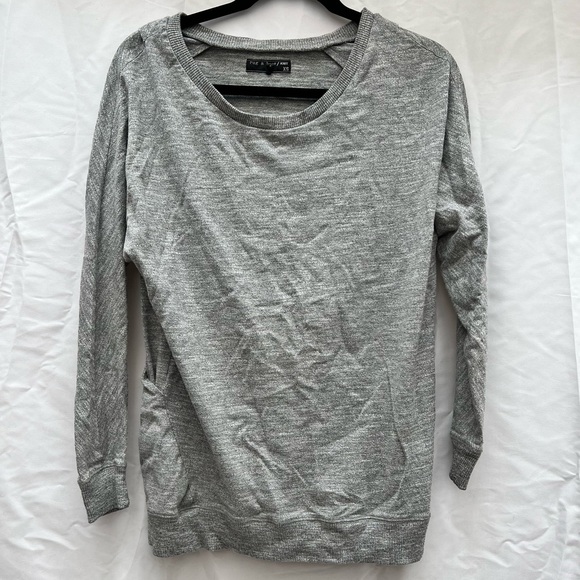 Rag & Bone | Oversized Long Sleeve Sweatshirt with Open Back | Size XS - Picture 1 of 3